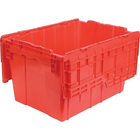 Orbis FlipakMC – Contenants de distribution en plastique polyéthylène (PE), 21,8 x 15,2 po, 6,5 lb, rouge, paquet de 3-Réutilisables et remboursables, les contenants avec couvercles attachés sont parfaits pour la distribution de produits en gros et comme contenants de cueillette
