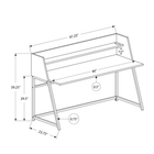 Monarch Specialties 7550 48" Computer Desk - Grey Stone-Look/Black Metal-Product dimensions: 47.25 inches L x 23.75 inches W x 39.25 inches H