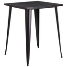 Flash Furniture 31.5" Square Black-Antique Gold Metal Indoor-Outdoor Bar Height Table-Metal Cafe Bar Table