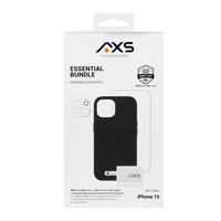 AXS - Essential Bundle Étui PROTech Plus, Protecteur d'écran et chargeur mural 20W pour Apple iPhone 15-PROTech Plus - Résistant aux chutes jusqu’a 10 pieds