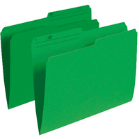 Chemises à coupe 1/2 Staples - format lettre - vert - paquet de 10-L’indexation par code couleur permet de classer les documents rapidement, sans erreur