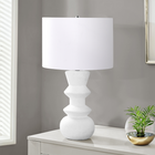 Monarch Specialties - Luminaire - 26 po H Lampe De Table - Crème Céramique - Abat-Jour Ivoire / Crème - Contemporain-La base à finition texturée en céramique crème, associée à un élégant abat-jour en tissu ivoire, ajoute un accent décoratif aux tables d'appoint ou latérales, aux tables de nuit ou aux tables de chevet