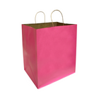 Reliabag - Sac En Papier Avec poignees Torsadees, Rose, 14 po L X 10 po P X 15,75 po H, Paquet De 50-Fabrique en papier kraft rose de qualite superieure avec fond plat renforce.