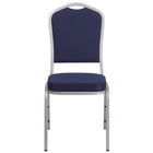 Flash Furniture HERCULES Series Crown Back Stacking Banquet Chair in Navy Fabric - Silver Frame-Multipurpose Banquet Chair