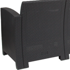 Flash Furniture Dark Gray Faux Rattan Sofa with All-Weather Light Gray Cushions-CA117 Fire Retardant Foam