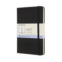 Moleskine Hard Cover Art Sketchbook - Medium - 4.5" x 7" - Black-Acid-free ivory coloured paper