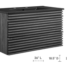 Modway - Render Support mural de 36" Vanette de salle de bain - Noir charbon-Conception murale