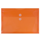 Jam Enveloppe en plastique format livret, avec rabat rond et fermeture à ficelle et bouton, 9 3/4 x 14 1/2 po-Orange