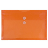 Jam Enveloppe en plastique format livret, avec rabat rond et fermeture à ficelle et bouton, 9 3/4 x 14 1/2 po-Orange