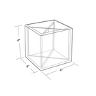 Azar Cube Pencil Holder With Divider, 4" x 4" x 4", 2/Pack (556354)-Clear Crystal Styrene