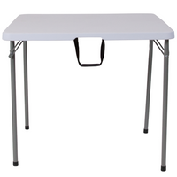 Table carrée pliante de 34 po en plastique blanc-1