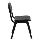 Flash Furniture - Chaise empilable en plastique noir de la série HERCULES, capacité de 880 lb avec dossier ouvert et cadre noir-Matériel moulé par soufflage