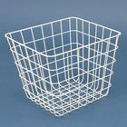 Cathay Importers - Panier carré en fil d'acier, 11 lar. x 10 prof. x 9 haut. (po), blanc, paq./2-Panier en fil d'acier blanc