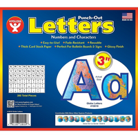 Hygloss Products Globes à lettres perforées de 3 po, paquet de 1050-Avec 8 styles colorés et 350 lettres, chiffres et caractères au choix, vous aurez toutes les raisons de vous exprimer de manière claire et créative