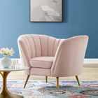 Modway - Opportunity Performance Velvet Fauteuil - Rose-Chenal vertical touffé