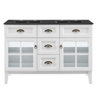 Modway - Isle Double 48" Armoire à coiffeuse de salle de bain - Blanc Noir-8