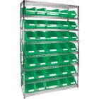 Kleton - Étagères Robustes En Treillis Métallique Avec Bacs De Rangement, Tiers 8, 48po La X 74po H X 18po P-Profondeur 18po