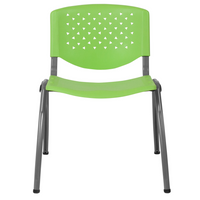 Flash Furniture - Chaise empilable en plastique série Hercule, capacité de 881 lb, structure en titane, vert (RUTF01AGN)-Chaise empilable multi-usages