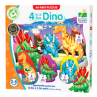 University Games - The Learning Journey My First Puzzle: 4-in-a-box: Dino - Puzzle De Dinosaures Pour Tout-Petits - Ensemble De Puzzles De Dinosaures Amusant Pour Enfants En Maternelle-Développe les compétences tactiles, motrices, de réflexion et d’apprentissage