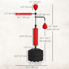 Soozier Standing Punching Bag with 2 Speed Balls - 360° Reflex Bar - Red-Stable HDPE base can be filled with water or sand 