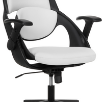 Sharper Image - Fauteuil de bureau ergonomique C2 Axis - Blanc/Noir-Baquet de siège pivotant avec système d’équilibrage intelligent qui se synchronise indépendamment avec chaque mouvement
