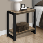 Monarch Specialties 2083 Accent Table - 22"H/Dark Taupe/Black Metal-6