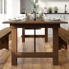 Flash Furniture HERCULES Series 9' x 40" Rectangular Antique Rustic Solid Pine Folding Farm Table-Push In Pins to secure legs