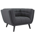 Modway - Bestow Tissu rembourré Fauteuil - Gris-Fauteuil moderne Chic Luxe