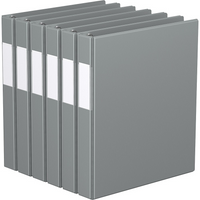 Davis Group Premium Economy Binder - D Ring - 1" - Grey - 6 Pack-3 Ring Binder