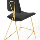 Modway - Ponder Performance Velvet Tabouret de comptoir - Noir-Capacité de poids : 330 lb