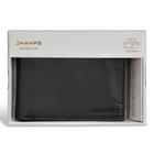 Champs Iconic Leather Top Wing Wallet - Black/Black-Made of Genuine Leather