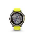 Garmin - fēnix 8 – 47 mm, saphir solaire, titane avec bracelet en silicone jaune/graphite Amp-9