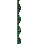 Ashley Productions Magnetic Scallop Border - Greenery on Black - 12'/Pack - 6 Pack-Use for decoration or to divide up magnetic surfaces for assignments, lessons, programs, games, etc.