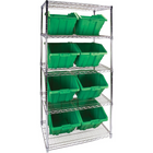 Kleton - Étagères Robustes En Treillis Métallique Avec Bacs De Rangement, Tiers 5, 36po La X 74po H X 24po P-Profondeur 24po
