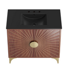 Modway - Daylight 36" Vanette de salle de bain - Noyer noir-Rangement spacieux