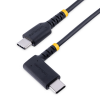 StarTech - Câble de charge USB-C vers USB-C coudé 60 W de 3 pi - Noir-Connectors: 1 x 24-pin USB 2.0 Type-C (Connector A), 1 x 24-pin USB 2.0 Type-C (Connector B)