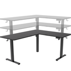 Uplite L-Shaped Dual Motor Height-Adjustable Corner Standing Desk - 63" x 55" - Black-ELECTRIC EASY ONE TOUCH SYSTEM - the high-quality dual motor engine and strong desk base provides powerful and smooth height adjustment.