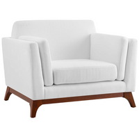 Modway - Chance Tissu rembourré Fauteuil - Blanc-Fauteuil moderne du milieu du siècle