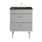 Modway - Daybreak 24" Vanette de salle de bain - Gris clair noir-6