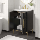 Modway - Awaken 24" Vanette de salle de bain - Blanc Noir-Trous centraux de 8"