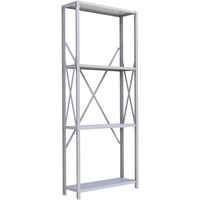 Metalware – Étagère enclenchable RK311, 4 tablettes, 36 x 18 x 88 po, gris pâle-Système de tablettes ajustables offrant un espace de rangement solide, mais économique qui convient à vos besoins
