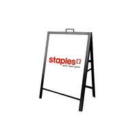 Futech Aframe006, support de signalisation de trottoir en A en métal, 18 "largeur x 24" hauteur d'insert, noir-Taille du cadre: 18 "L x 24" H, Hauteur totale incluant la poignée: 28 "H
