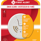 First Alert - Détecteur de fumée avec bouton mode silencieux-Chambre de détection d'ionisation pour la détection de petites particules produites par des feux à flamme rapide