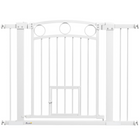 PawHut Dog Gate with Cat Door with 2 Extension Kits - 30"-41" W x 30" H-30.3" (77 cm) high gate effectively secures pets