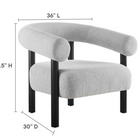 Modway - Sable Tissu rembourré Fauteuil - Gris clair noir-Coussin de siège surdimensionné