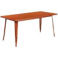 Table rectangulaire en métal de 31,5 x 63 po pour intérieur/extérieur, cuivre (ET-CT005-POC-GG)-Table de café en métal