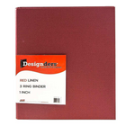 JAM Paper Premium Linen Textured 3 Ring Binders, 1 Inch, Red, 2 Pack (751Lreg)-Binder durability: standard use