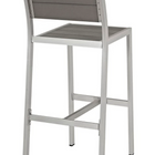 Modway - Shore Terrasse extérieure Aluminium Tabouret sans bras - Gris argenté - Ensemble de 2-Capsules de pied en plastique noir