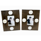 Cathay Importers – Cadre photo en métal avec coquillages, 4 x 6 po (EC-22-0094)-Autoportant