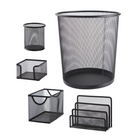 Logix - Ensemble de papeterie de bureau en maille métallique-Fabriqué à partir de treillis métallique robuste, garantissant une utilisation durable et une résistance à l'usure